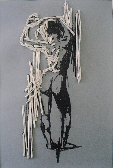 Peinture intitulée "A caged retrospecti…" par Rocha, Œuvre d'art originale, Acrylique Monté sur Carton