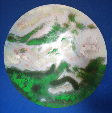 Malerei mit dem Titel "Earth 2" von Rocha, Original-Kunstwerk, Acryl Auf Holzplatte montiert