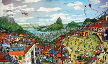 Pintura intitulada "Favela tour- Welcom…" por Rocha Maia, Obras de arte originais, Óleo