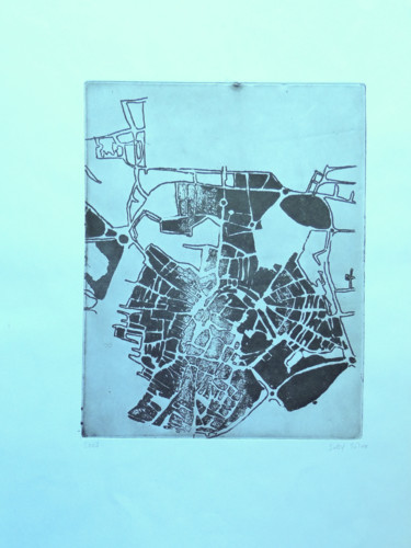 Εκτυπώσεις & Χαρακτικά με τίτλο "Map of ÉvoraII" από Suzi Silva, Αυθεντικά έργα τέχνης, Etching