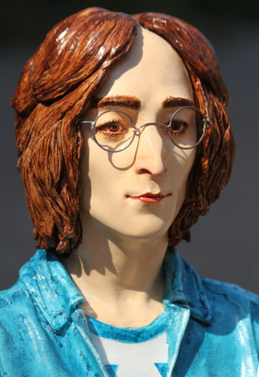 Γλυπτική με τίτλο "John Lennon, dreame…" από Rock Portraits By Larisa Churkina, Αυθεντικά έργα τέχνης, Χύσιμο