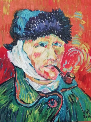 Painting titled "Van Gogh Portrait" by Rodica, Original Artwork