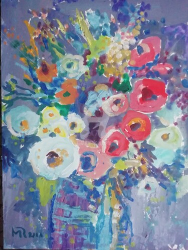 Peinture intitulée "Flowers" par Rodica, Œuvre d'art originale