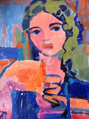 Malerei mit dem Titel "Abstract Portrait" von Rodica, Original-Kunstwerk, Öl