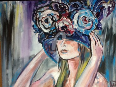 Painting titled "Lady portrait" by Rodica, Original Artwork