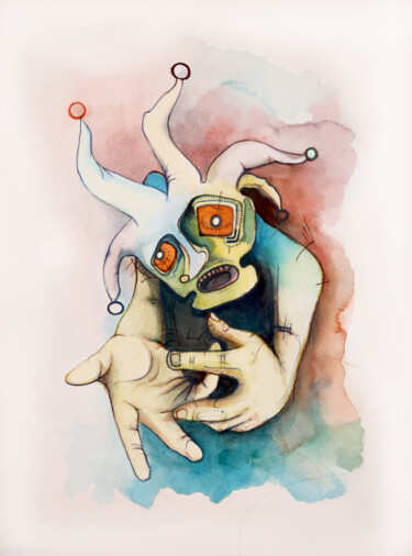 Peinture intitulée "Carnaval 2" par Rodrigo Arias Perez, Œuvre d'art originale, Aquarelle