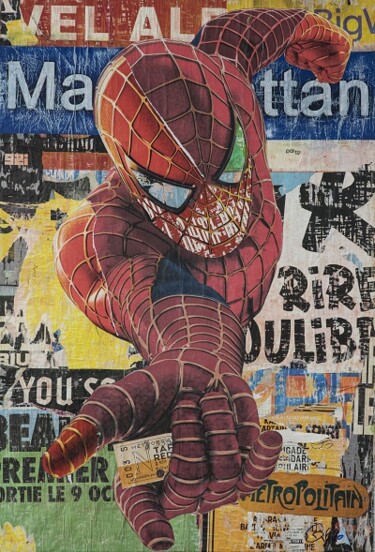 Collages getiteld "SPIDER" door Rodrigue Grego, Origineel Kunstwerk, Collages