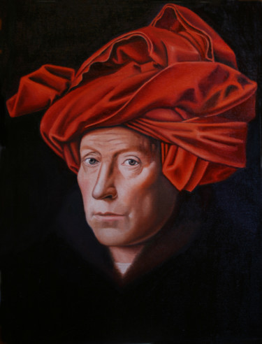 Pintura titulada "El hombre del turba…" por Rogelio Ramallo, Obra de arte original, Oleo