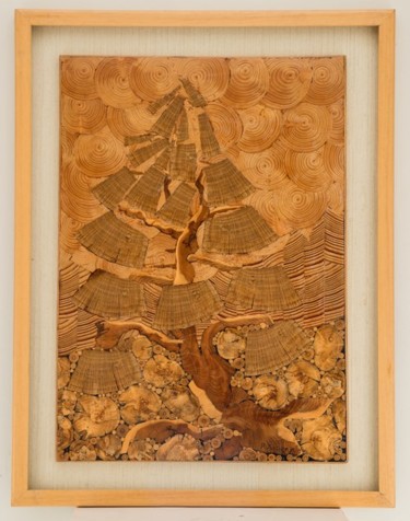 Scultura intitolato "Mon arbre" da Roger Aubert, Opera d'arte originale, Legno