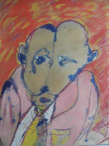 Drawing titled "L'Homme à la cravat…" by Roger Ernest Jankow, Original Artwork