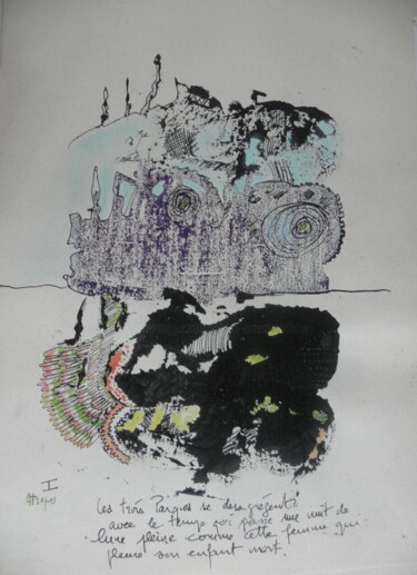 Drawing titled "les trois parques..." by Roger Ernest Jankow, Original Artwork, Ink