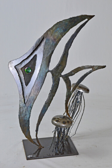 Sculptuur getiteld "PROFONDEUR" door Roger Flores, Origineel Kunstwerk, Metalen