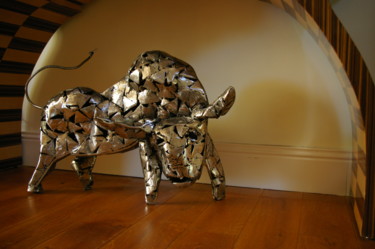 Скульптура под названием "la dance du taureau" - Roger Garcie, Подлинное произведение искусства, Металлы