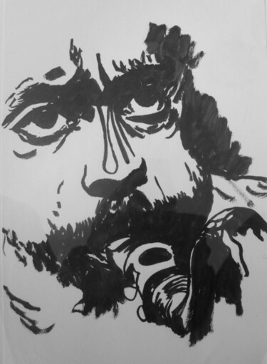 Dessin intitulée "david murray" par Roland Gschwind, Œuvre d'art originale, Encre