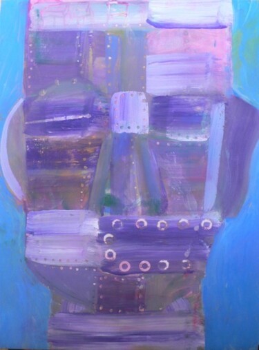 Painting titled "robot 4" by Roland Gschwind, Original Artwork, Gouache
