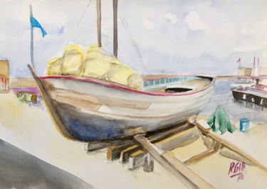 绘画 标题为“epave port saint-tr…” 由Romain Gires, 原创艺术品, 水彩