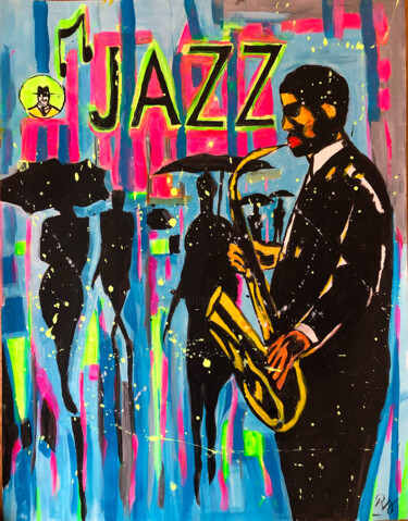 Painting titled "STREET JAZZ" by Romain Mary, Original Artwork, Acrylic