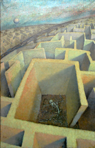 제목이 "Тупик"인 미술작품 Roman Ivanishchev로, 원작, 기름 목재 패널에 장착됨