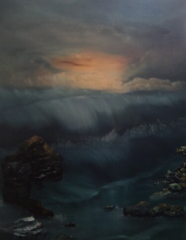 Pintura intitulada "Big Water!" por Roman Smelik, Obras de arte originais, Óleo