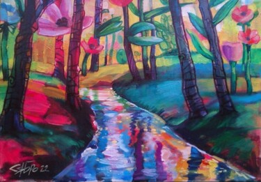 绘画 标题为“"Цветочный лес"” 由Roman Siabro, 原创艺术品, 油