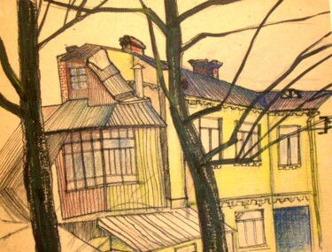 绘画 标题为“" Старый квартал"” 由Roman Siabro, 原创艺术品, 墨