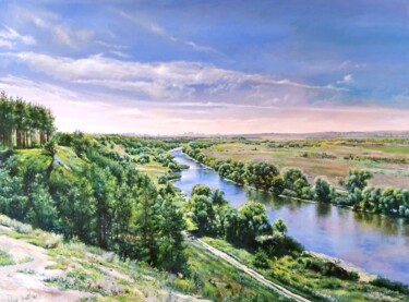 Картина под названием "Озеро Круглое. Воро…" - Роман Жиляев, Подлинное произведение искусства, Масло