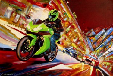 Painting titled "Need for Speed" by Roman Fedosenko, Original Artwork, Oil