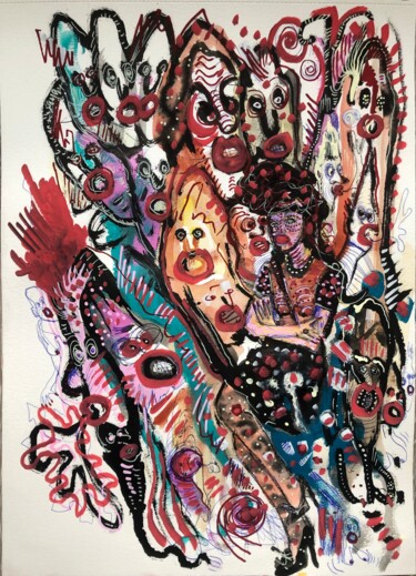 Pittura intitolato "Moue versicolore" da Romano Valsky, Opera d'arte originale, Acrilico