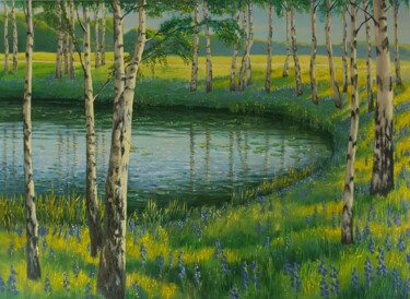 "Birch grove" başlıklı Tablo Romans Ivanovskis tarafından, Orijinal sanat, Petrol