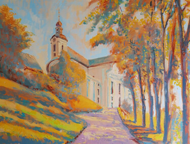 Painting titled "Basilica Sonntagber…" by Romans Ivanovskis, Original Artwork, Oil