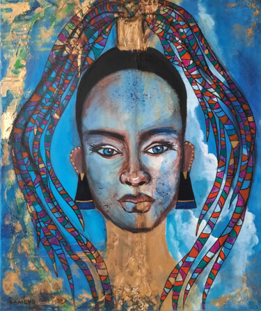 Painting titled "Dream girl" by Romaya Puchman, Original Artwork, Acrylic Mounted on Wood Stretcher frame