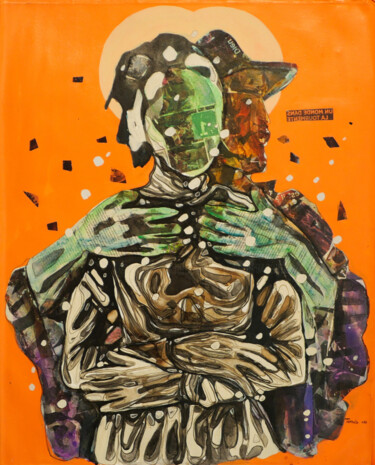 Malarstwo zatytułowany „Emprise” autorstwa Roméo Temwa, Oryginalna praca, Akryl Zamontowany na Drewniana rama noszy