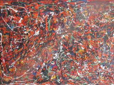 Painting titled "Abstrata impression…" by Romeo Zanchett, Original Artwork, Enamel