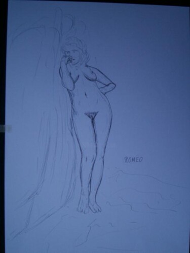 Drawing titled "NU FEMININO" by Romeo Zanchett, Original Artwork