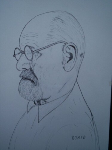 Painting titled "SIGMUND FREUD" by Romeo Zanchett, Original Artwork