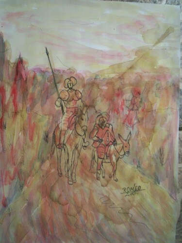 Painting titled "DON QUIXOTE DE LA M…" by Romeo Zanchett, Original Artwork, Acrylic