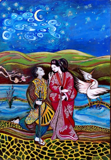 제목이 "La Geisha e il Samu…"인 미술작품 Romina Rosati로, 원작, 아크릴