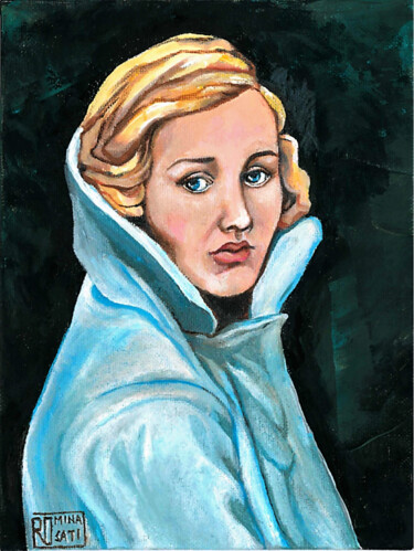 Malerei mit dem Titel "Donna con cappotto" von Romina Rosati, Original-Kunstwerk, Acryl