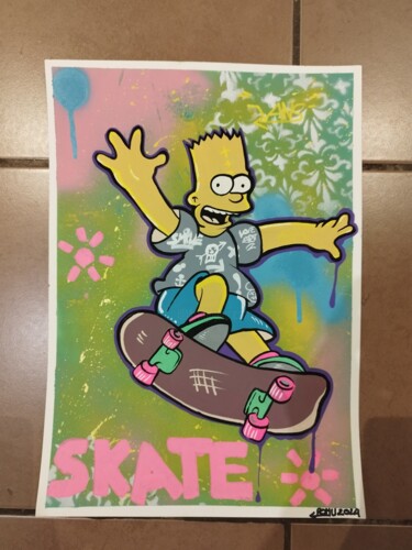 Pintura titulada "Skatebart" por Romuald Meriaux, Obra de arte original, Acrílico