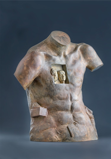 Скульптура под названием "" Roman torso II "" - Romuald Wisniewski, Подлинное произведение искусства, Металлы
