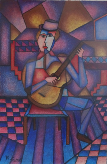 Drawing titled "En solo" by Romuald Canas Chico, Original Artwork, Pastel