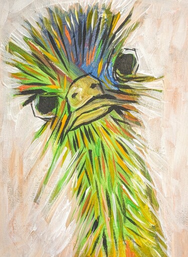 Картина под названием "Emu" - Ron Kammer, Подлинное произведение искусства, Акрил