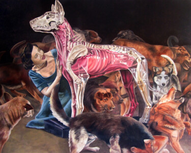 Malerei mit dem Titel "OBRA DE ARTE “SÍNDR…" von Ronald Chibuque, Original-Kunstwerk, Öl