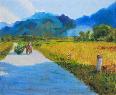 Картина под названием "Mai Chau, Vietnam" - Ronald Houriez, Подлинное произведение искусства, Масло
