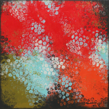 제목이 "Boiling Bubbles Red…"인 미술작품 Ronald Hunter로, 원작, 아크릴 나무 들것 프레임에 장착됨