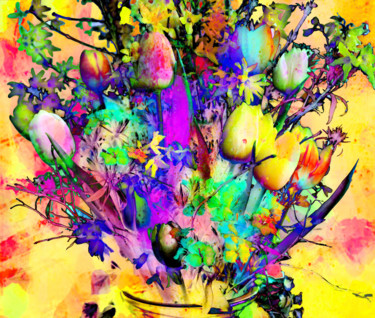 Digitale Kunst getiteld "Spring flowers" door Ronaldhm, Origineel Kunstwerk, Digitaal Schilderwerk