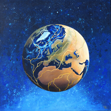 Pintura intitulada "Kintsuji Earth" por Paule Bernard Roussel, Obras de arte originais, Acrílico Montado em Armação em madei…