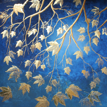 Malerei mit dem Titel "Golden maple" von Paule Bernard Roussel, Original-Kunstwerk, Acryl Auf Keilrahmen aus Holz montiert