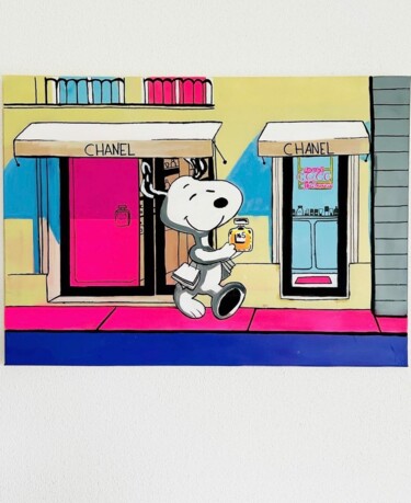 Pittura intitolato "Snoopy Chanel shopp…" da Rondinelli Patrick (Whoisrick), Opera d'arte originale, Acrilico