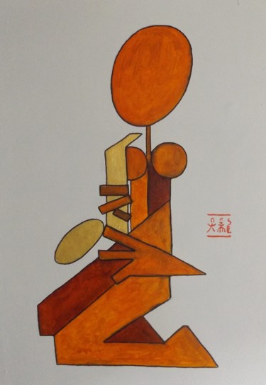 Pintura titulada "Sax" por Rone Waugh, Obra de arte original, Acrílico